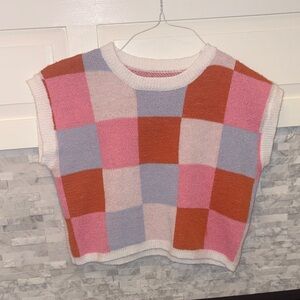 SHEIN Color Block Sweater - Pink, Blue, Orange